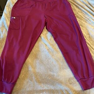 Jogger Scrubs by Beyond. Merlot color. Size 2 XL.